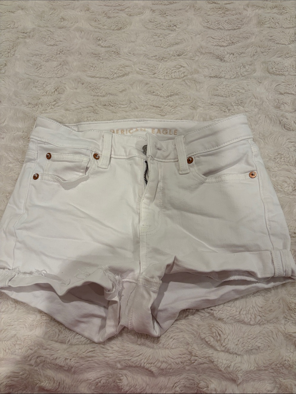 American Eagle Outfitters White Denim Short Shorts